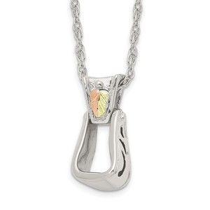 Black Hills Sterling Silver 12K Gold Accents Stirrup 18"  Necklace